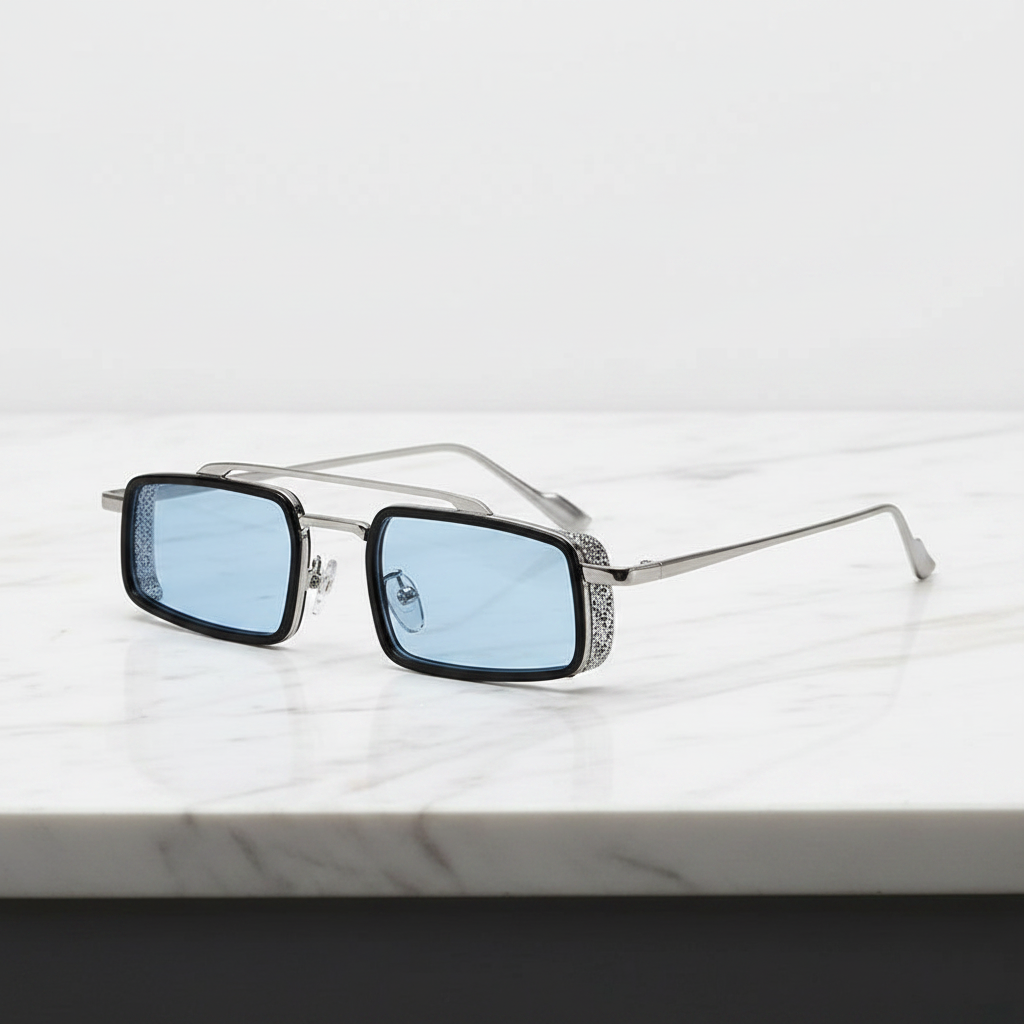 MANUVERO Select Herren Sonnenbrille Silber/Blau