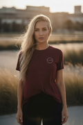 MANUVERO Premium T-Shirt – Burgunderrot 

