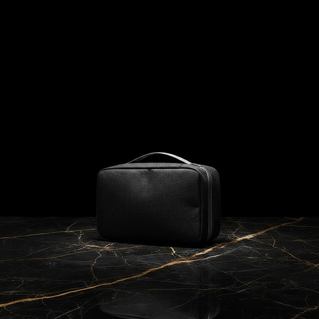 MANUVERO Travel Organizer Bag – Schwarz Frontansicht